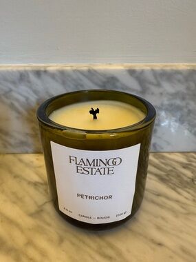 Flamingo Estate Petrichor Scented Candle — Olive Green